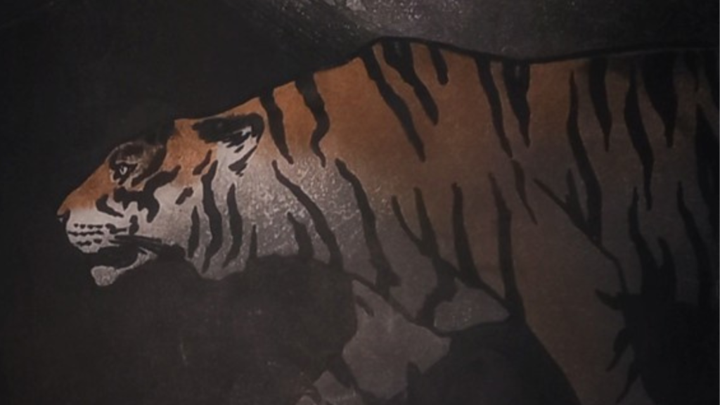 Woodcut print titled The Tiger by John Dickson Batten, 1900.